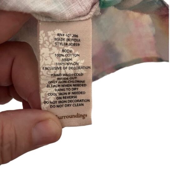 Soft Surroundings pastel embellished top PXL BEADED SEQUINED COTTON TUNIC - Picture 9 of 9